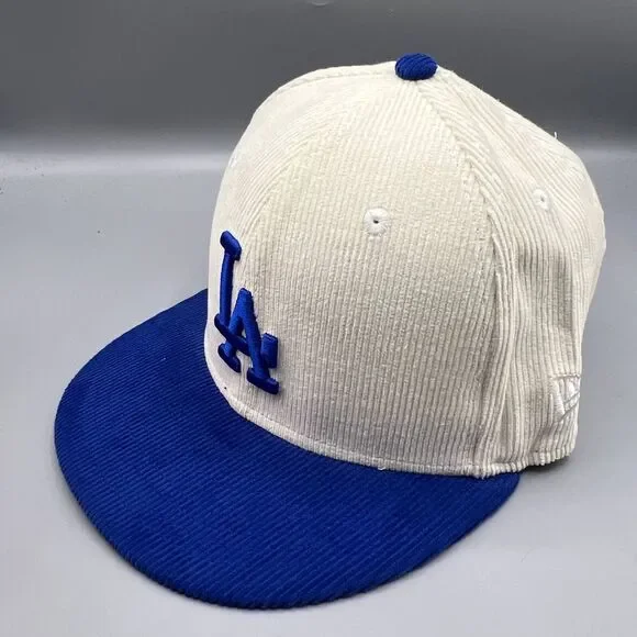Los Angeles‎ LA Dodgers Hat Men 7 3/8 Corduroy 59Fifty New Era Fitted Cap New